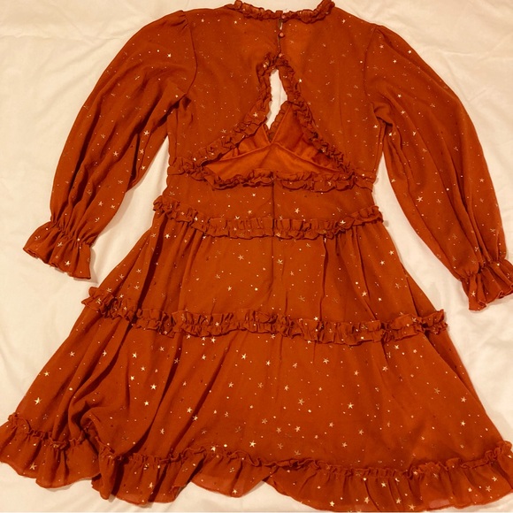 Brick orange gold star dress - Picture 12 of 16